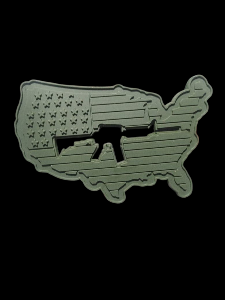 USA Gun Cutout PVC Patch