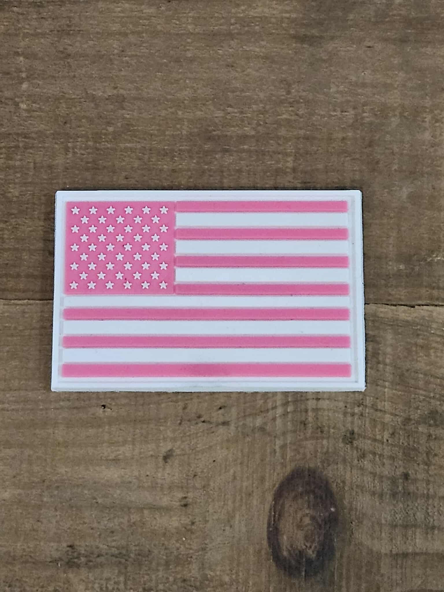 Pink USA Flag PVC Patches